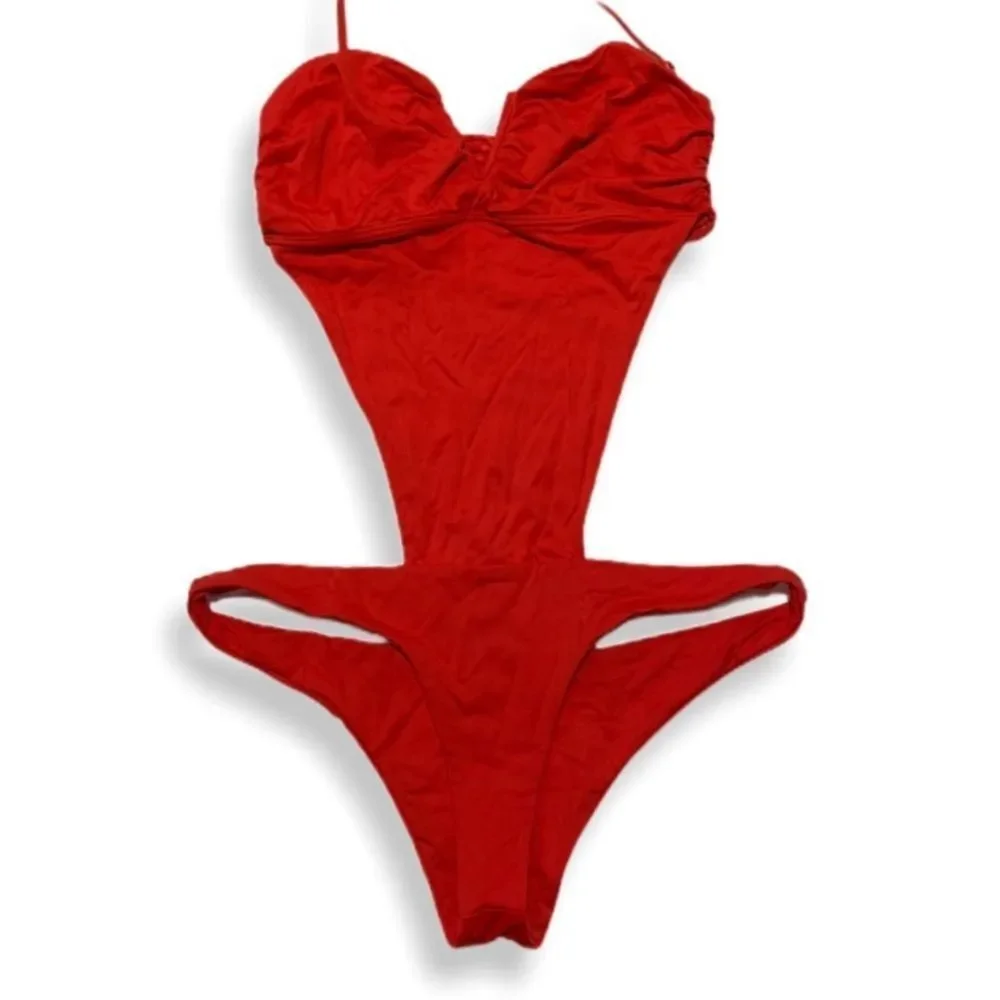 Frankie's Bikinis One Piece Bathing Suit Red